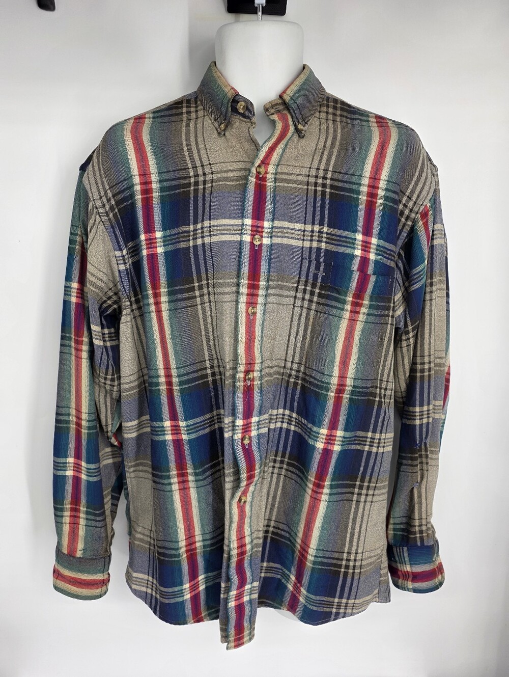 Vintage GANT Salty Dog Flannel Shirt Made in USA Plaid Cotton Mens Small 90s